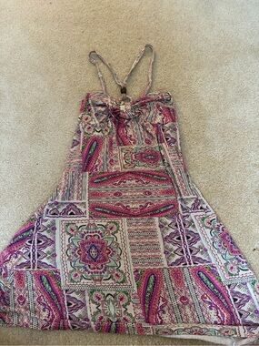 Boho Pink Paisley Print Sundress